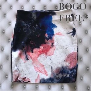 Zara - W&B Collection Blue Abstract Mini Skirt